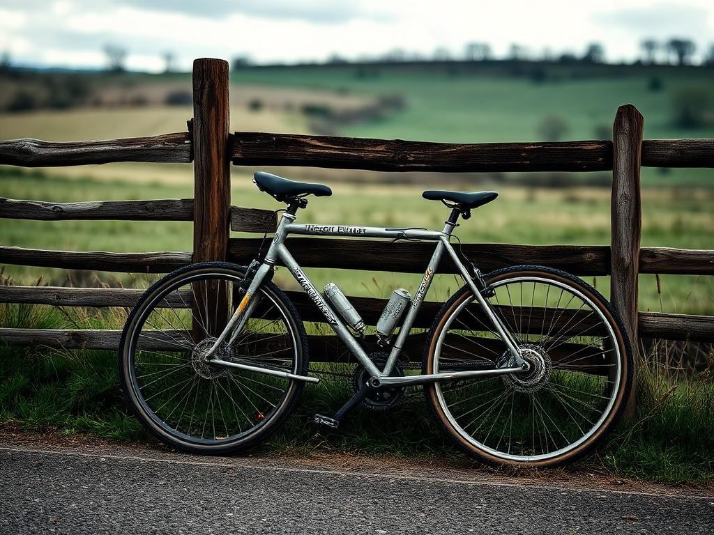 Gravel cyclist on a quiet highland road