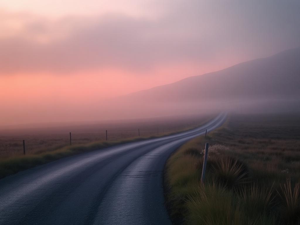 Runner stretching beside a quiet country road